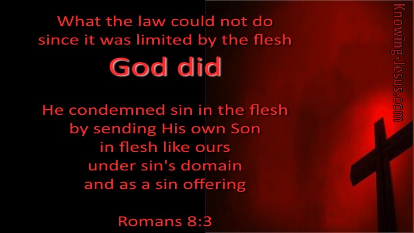 Romans 8:3 God Sent His Son (red)